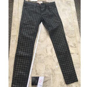 Black foil hountstooth jeans size 27-0 new